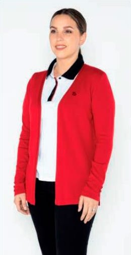 Suéter rojo abierto